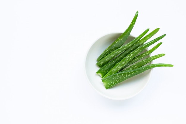 Aloe vera  on white 