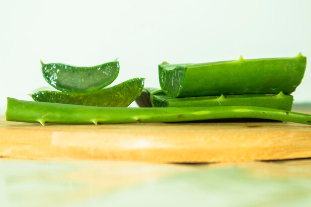 aloe Vera on the wooden plate