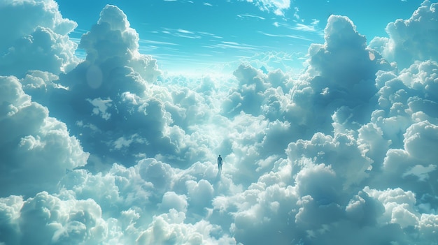 Photo alone among the clouds