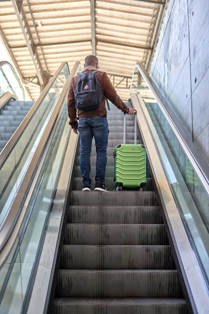 alone man with bag trip