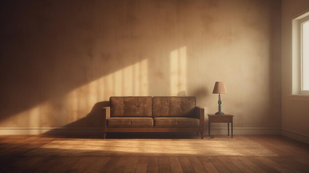 Photo alone sofa in an empty room