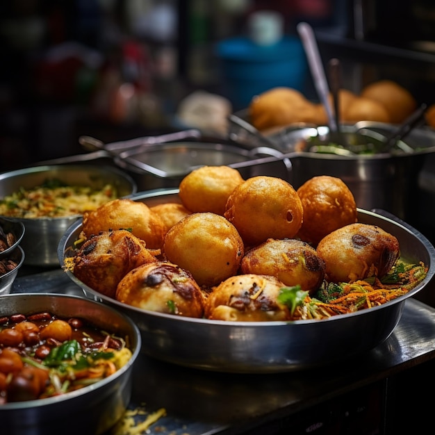 Foto aloo bonda pakoda cibo di strada india