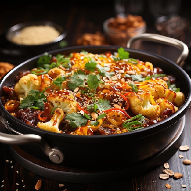 Aloo Gobi Cauliflower and potato stirfry cooked with spices Indian Spices