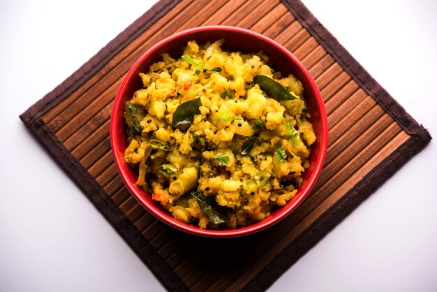 Aloo ka bharta,  sabzi is a tasty dish from India  made using spiced mashed potato prepared especially in northern parts of India