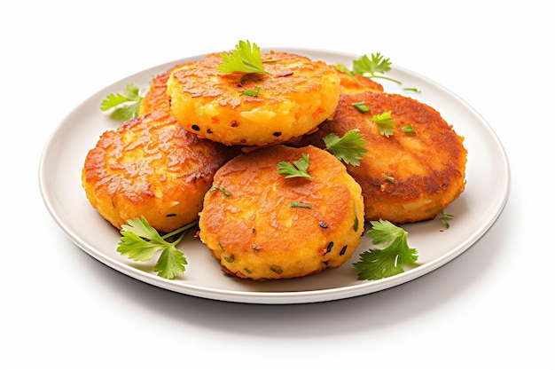 Aloo Tikki on a White Plate