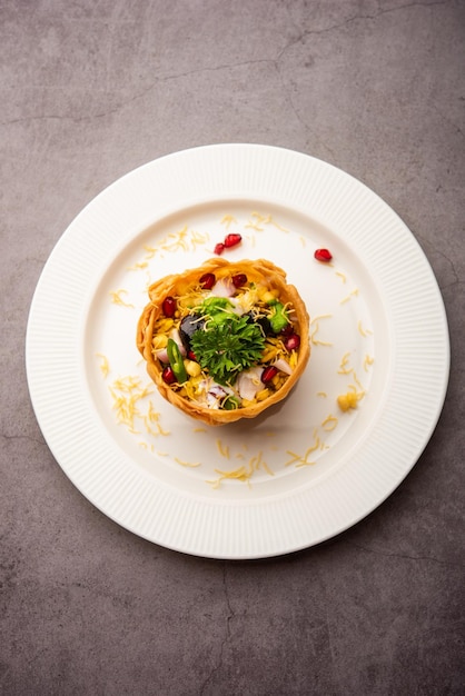 Aloo TokriChaatまたはPotatoBasketぬいぐるみチャットまたはkatoriチャット