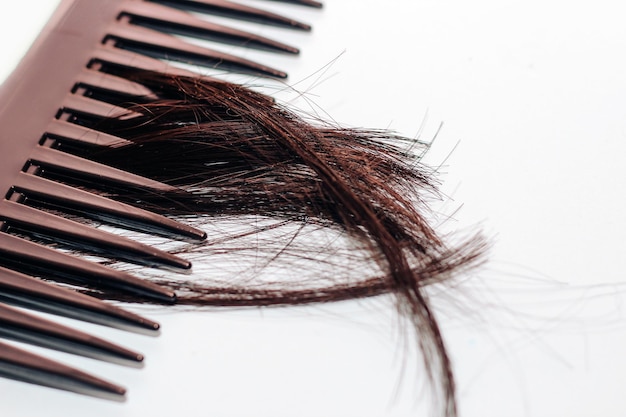 Alopecia hair loss concept fallen hair on combs from disease