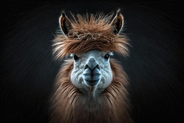 Alpaca Grappig Portret Dier Wild