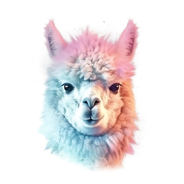 Foto alpaca nei colori pastello