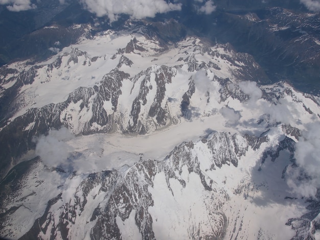 Alpen gletsjer luchtfoto