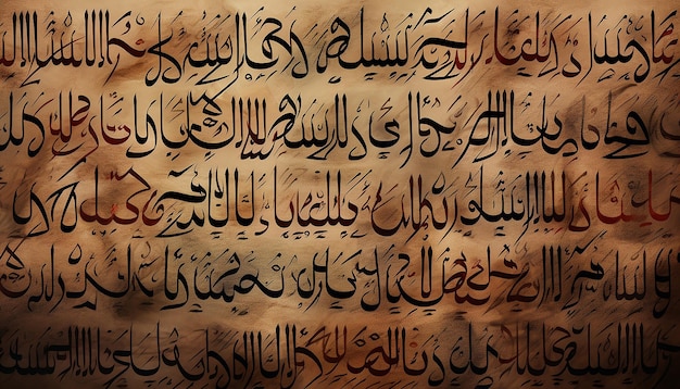 古い紙に書かれているアラビア語のアルファベット
