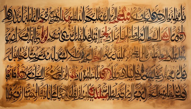 The alphabet arabic hand writing in an old paper