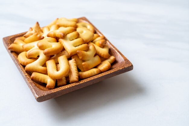 alphabet biscuit bread