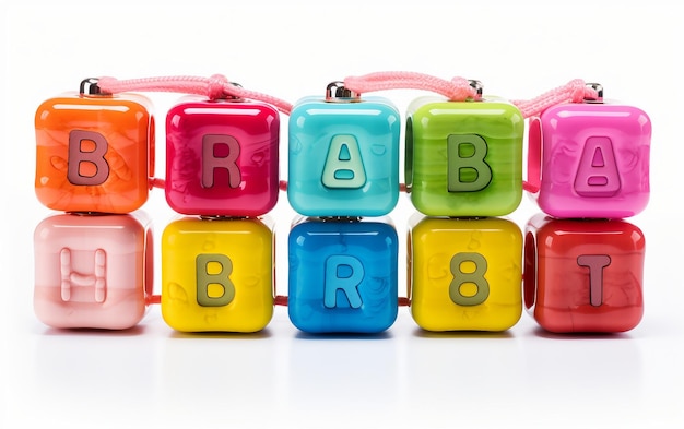 Foto alphabet blocks baby toy cute op een heldere achtergrond