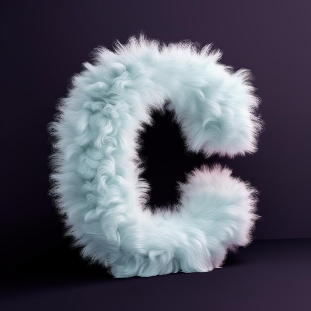 Alphabet C with furry skin