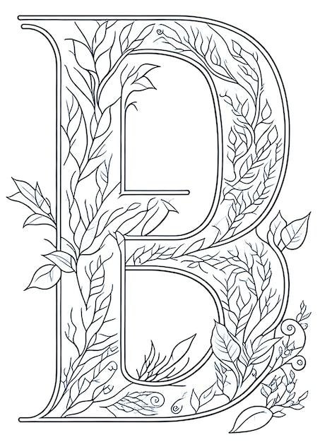 Photo alphabet coloring page for kids