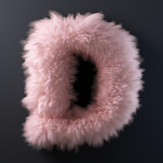 Alphabet D with furry skin