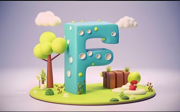 alphabet f 3d illustration