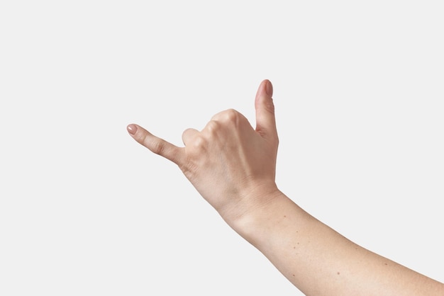 Alphabet finger spelling female hand