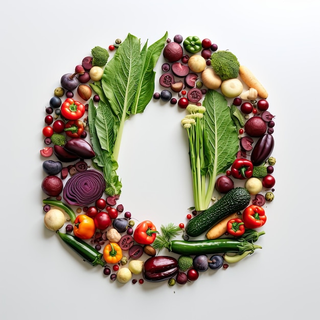 Alphabet Letter O Made of Vibrant Vegetables