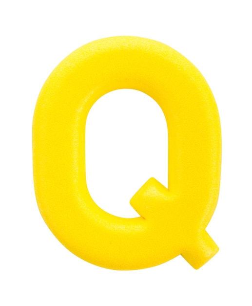 Alphabet letter Q made from isolated on white surface