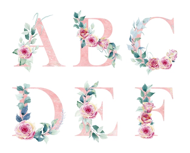 Photo alphabet letters of the alphabet with flowers