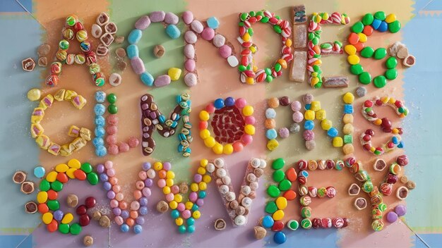 Alphabet made of candies