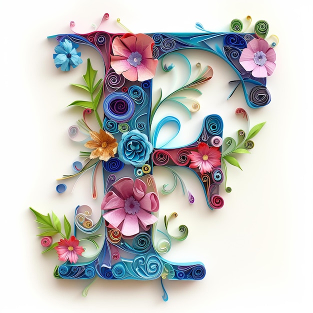 Alphabet paper quilling style