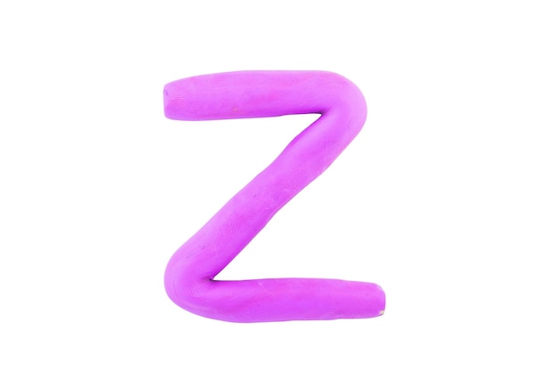 Alphabet Z English colorful letters Handmade letters molded from plasticine clay on Isolated white background