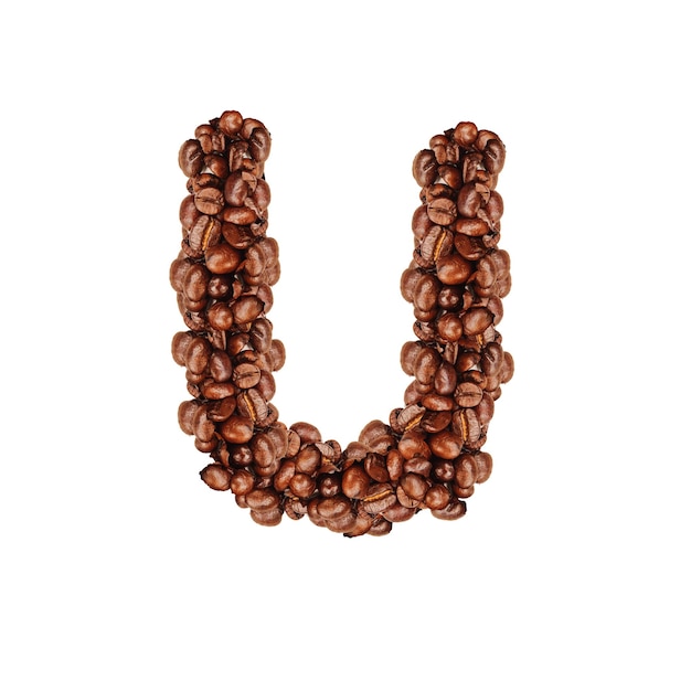 Alphabet A to Z made from coffee bean