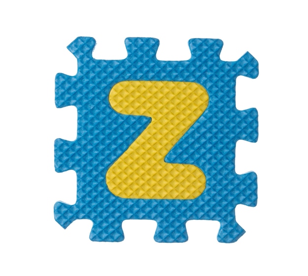 alphabet Z made from EVA foam isolated on white background