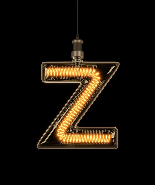 Alphabet Z made of light bulb.