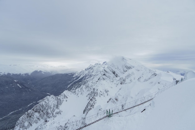 Alpine ski resort in Krasnodar Krai, Russia, located at the Aibga Ridge of the Western Caucasus along the Roza Khutor plateau near Krasnaya Polyana.