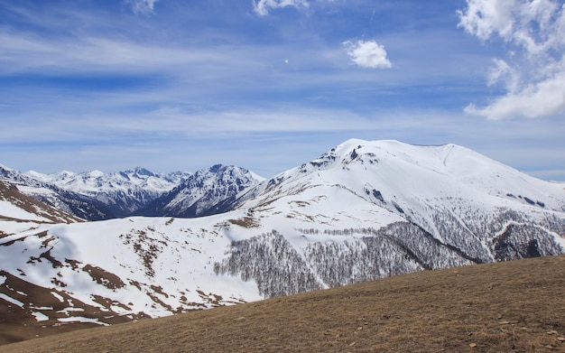 Alpine snowcapped peaks of the Caucasus