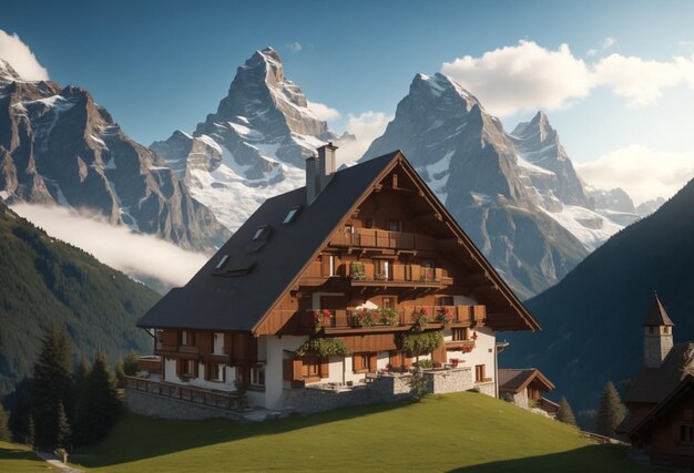 alpine village in the mountains