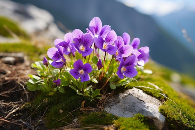 Фото Альпийские дикие цветы закрываются