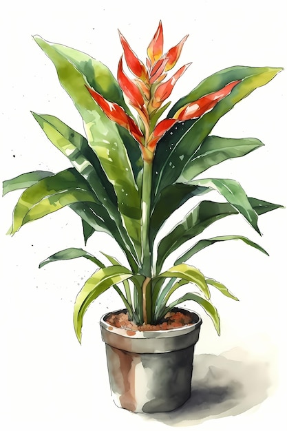 Alpinia Illustration for Botanical Wall Art Generative AI