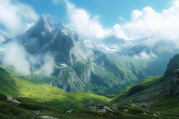 Alps landscape mountains Generate Ai