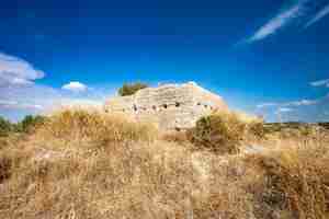 Photo alqueria tower ruins of arab origin near benamurel, granada