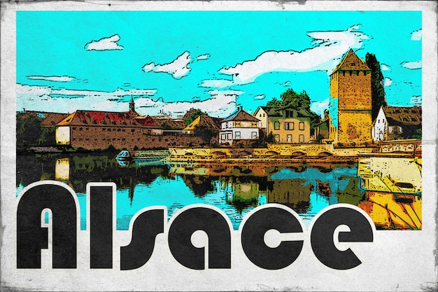 alsace vintage travel postcard