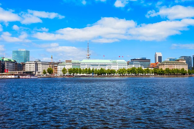 Alster Fountains in Hamburg Germany