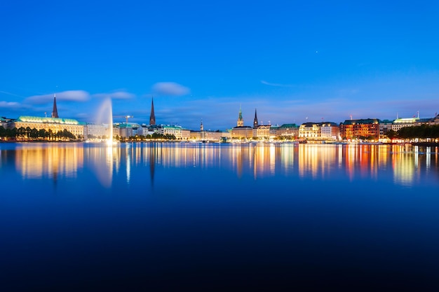 Alster Fountains in Hamburg Germany