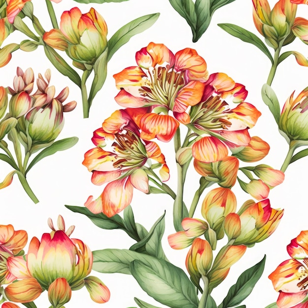 Alstroemeria bloemen aquarel