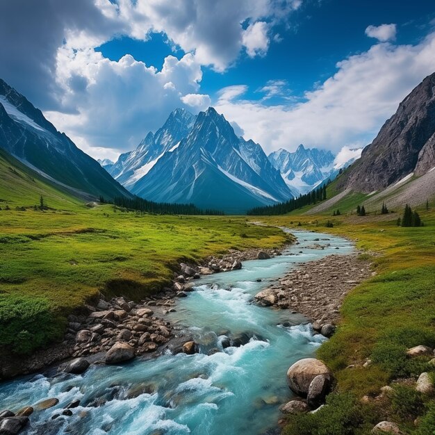 Altai Majesty SnowCapped Peaks Lush Meadows in Harmony