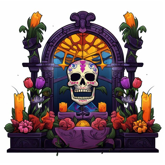 Photo altar de tres niveles icon for day of the dead