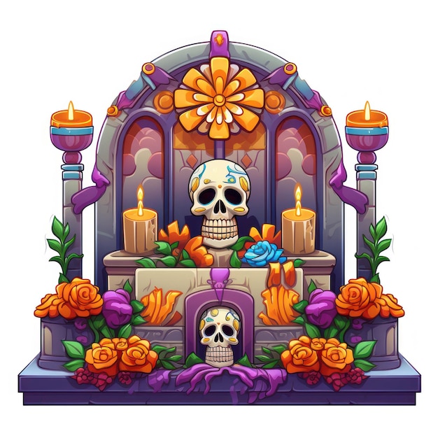 Photo altar de tres niveles icon for day of the dead