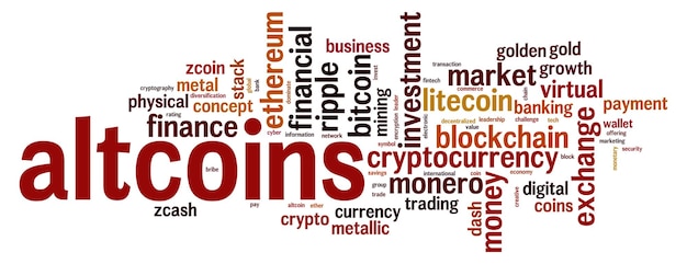Photo altcoins word cloud