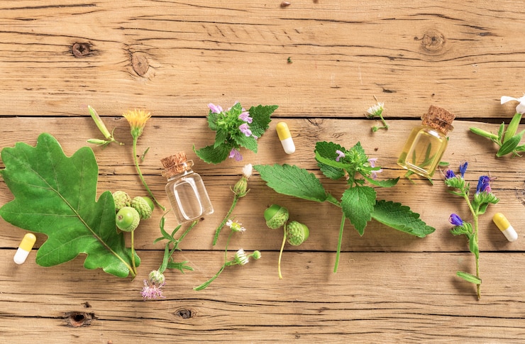Foto alternatieve geneeskunde of medische cosmetica concept