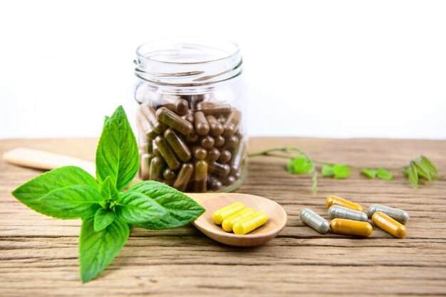 Alternative herbal medicine, vitamin and supplements from natural 