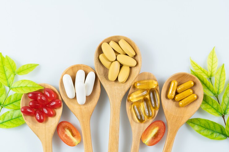 Photo alternative herbal medicine, vitamin and supplements